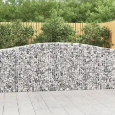  9 db íves horganyzott vas gabion kosár 400x30x100/120 cm kerti tárolás