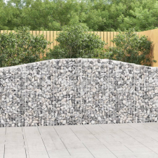  9 db íves horganyzott vas gabion kosár 400x30x100/120 cm kerti tárolás