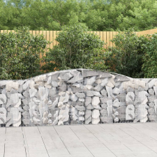 9 db íves horganyzott vas gabion kosár 400x30x80/100 cm kerti tárolás