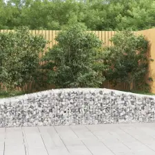  9 db íves horganyzott vas gabion kosár 400x50x40/60 cm kerti tárolás