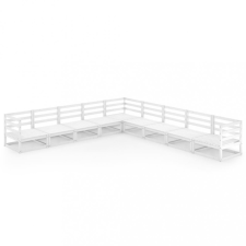  9 részes fehér tömör fenyőfa kerti bútorgarnitúra kerti bútor