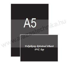  A5 fekete PVC lap (148×210mm) folyékony krétával írható filctoll, marker