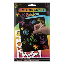  A5 Scratch Rainbow Holographic - Karcművészet sablonnal kreatív és készségfejlesztő