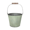  A.H.G. horganyzott vödör füllel és rombuszmintával zöld átmérő 19,5 cm x 15,5 cm