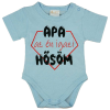 A-K Rövid ujjú baba body "Apa az én igazi hősöm" felirattal