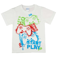 A-K Rövid ujjú fiú póló játékkonzolos mintával