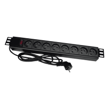 A-LANtec 230V Elosztó 8 aljzatos 1.8m - Fekete (PZ081U) hosszabbító, elosztó