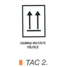  A nyíllal megegyezö irányba állítandó TAC2 információs címke