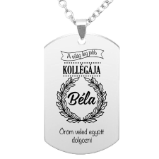 A világ legjobb kollégája (tetszőleges névvel) medál lánccal vagy kulcstartóval medál