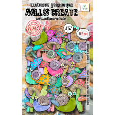 AALL & Create Kivágatok - Snails & Shrooms - Ephemera Die-Cuts (1 csomag) matrica