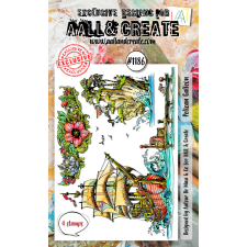 AALL &amp; Create Szilikonbélyegző A6 - Pelican Galleon - Stamp Set (1 db) bélyegző