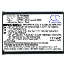  AB2300AWMT Telefon akkumulátor 2200 mAh mobiltelefon akkumulátor