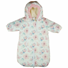 Ab Vízlepergetős bundazsák - Rózsaszín virágok (68-74) babakabát, overál, bundazsák