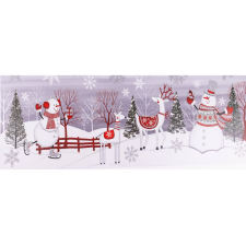  Ablak matrica dombornyomott - Hóember-Szarvas (piros-ezüst) fajáték