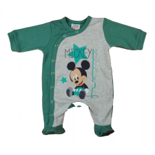 ABR Hosszú ujjú elől patentos pamut rugi - Szürke-Zöld - Mickey egér (50) kombidressz, body