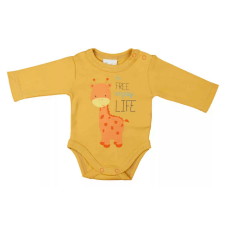  ABR Hosszú ujjú pamut body - Mustár - Zsiráf (50) kombidressz, body