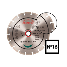 Abraboro gyémánttárcsa szegmenses Uni 180x2,4x22,23 mm (No.16) (1db/csomag) csiszolókorong és vágókorong