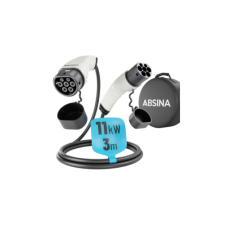Absina 11kW, 16A, 3 fázisú, 3m elektromos autó töltőkábel villanyszerelés