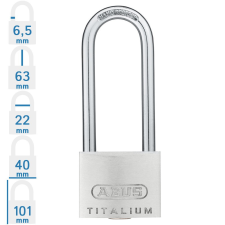 Abus 64TI/40HB63 KA6416 hosszúkengyelű egységkulcsos lakat lakat