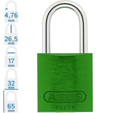 Abus 72/30 KA - Egységkulcsos lakat (Több lakat azonos kulccsal) - Zöld - 388019 lakat