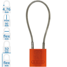 Abus 72/30CAB20 LOTO munkavédelmi kábeles kizáró lakat - Narancssárga - 837197 lakat
