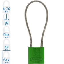 Abus 72/30CAB40 LOTO munkavédelmi kábeles kizáró lakat - Zöld - 856099 lakat