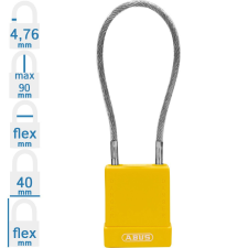 Abus 76/40 CAB20 LOTO munkavédelmi kizáró kábeles lakat - Sárga - 848650 lakat