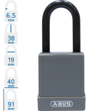 Abus 76/40 KA - Egységkulcsos lakat (Több lakat azonos kulccsal) - Szürke lakat