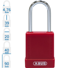 Abus 76IB/40 KA - Egységkulcsos lakat (Több lakat azonos kulccsal) - Piros lakat