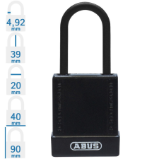 Abus 76PS/40 KA - Egységkulcsos lakat (Több lakat azonos kulccsal) - Fekete lakat