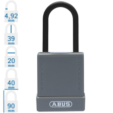 Abus 76PS/40 KA - Egységkulcsos lakat (Több lakat azonos kulccsal) - Szürke lakat