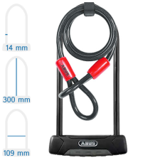 Abus Granit Plus 470/150HB300 + USH470 kerékpár U lakat hurokkábellel kerékpár lakat