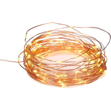 AcaLighting LED dekoratív réz füzér, melegfehér, 10 m, IP44, kültéri karácsonyfa izzósor