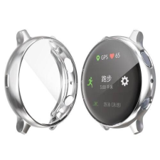 ACCMOBILE SAMSUNG Galaxy Watch Active2 40mm, Okosóra szilikon védőtok, előlapvédős, Ezüst okosóra kellék