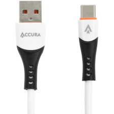 Accura USB-A apa - USB-C apa 2.0 Adat és töltő kábel - Fehér (1m) (ACC2285) kábel és adapter