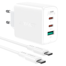 AceFast A13 hálózati töltő 2xUSB-C + 1xUSB-A, PD65W fehér (A13 white) - Töltők mobiltelefon kellék