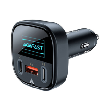 AceFast B5 2x USB Type-C / USB-A Autós töltő - Fekete (101W) mobiltelefon kellék