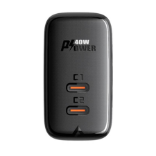 AceFast Fali töltő Acefast A9, 2x USB-C, PD 40W (czarna) mobiltelefon kellék