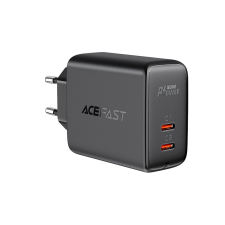 AceFast töltő 2x USB type-c 40W, PPS, PD, QC 3.0, AFC, FCP fekete (A9 fekete) mobiltelefon kellék