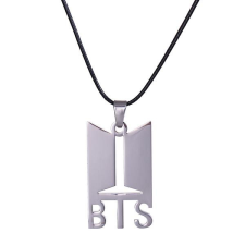 Acél BTS nyaklánc bőrszíjon nyaklánc