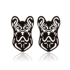  Acél francia bulldog fülbevaló fülbevaló