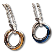  Acél háromgyűrűs nyaklánc nyaklánc