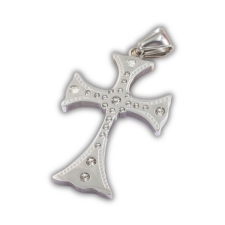  Acél strasszos kereszt medál nyaklánc