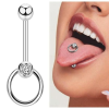  Acél strasszos nyelv piercing