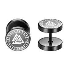 Acél Valknut viking fülbevaló fülbevaló