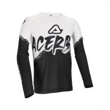 Acerbis MX JERSEY LINEAR KID - BLACK/WHITE motocross mez