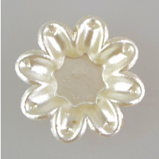 ACH Akril gyöngy virág minta 20 mm - 10 db/cs, gyöngy fehér gyöngy