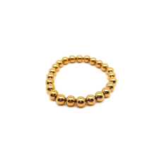 Achát electroplated arany golyó karkötő 8mm karkötő