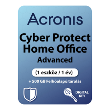 Acronis Cyber Protect Home Office Advanced (1 eszköz / 1 év) + 500 GB Felhőalapú tárolás (Elektronikus licenc) egyéb program