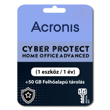 Acronis Cyber Protect Home Office Advanced (1 eszköz / 1 év) + 50 GB Felhőalapú tárolás (Elektronikus licenc) karbantartó program